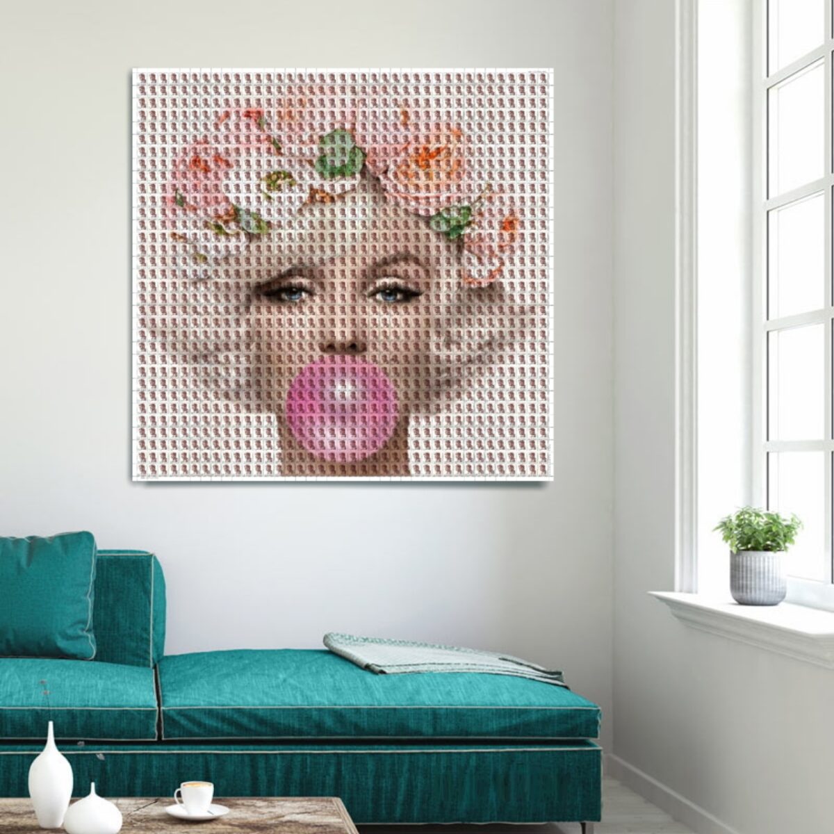 Pink Bubble Marilyn on brown JFKs